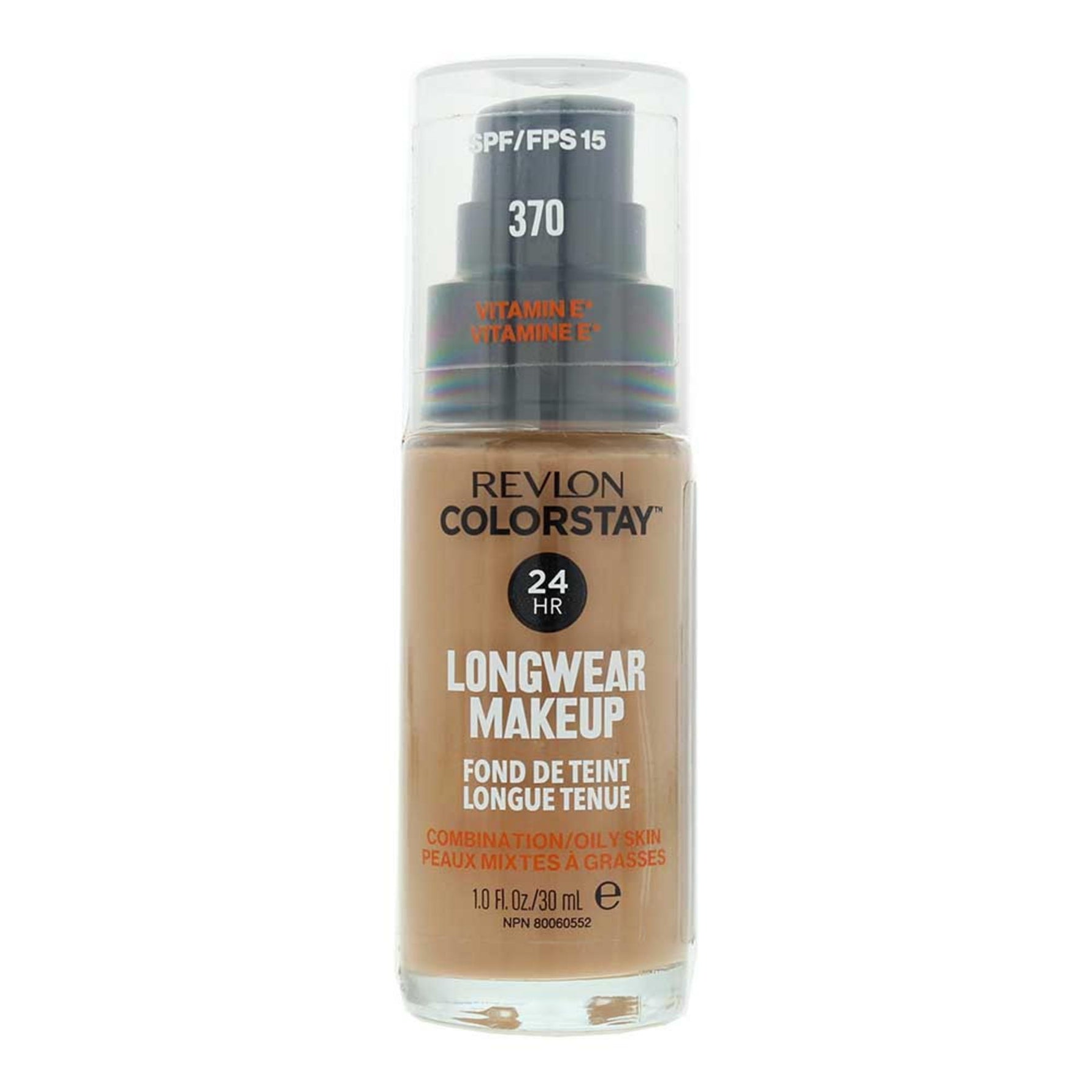 Revlon, ColorStay 24h, Mat, Fond de ten lichid, 370, Bronz natural, SPF15, 30 ml