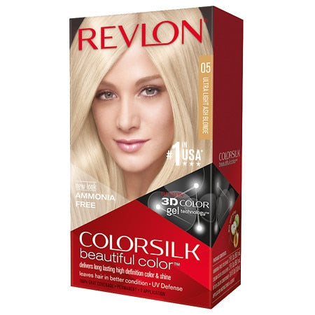 Revlon, Color Silk, Vopsea permanentă de păr, 05 Ultra Light Ash Blonde, 130 ml