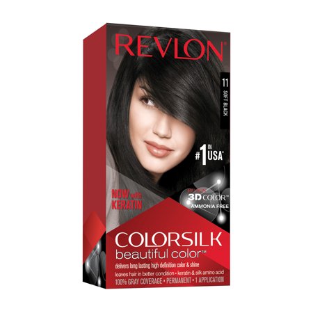 Revlon, Colorsilk, Vopsea permanentă de păr, 11 Soft Black, 130 ml