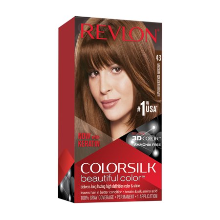 Revlon, Colorsilk, Vopsea permanentă de păr, 43 Medium Golden Brown, 130 ml