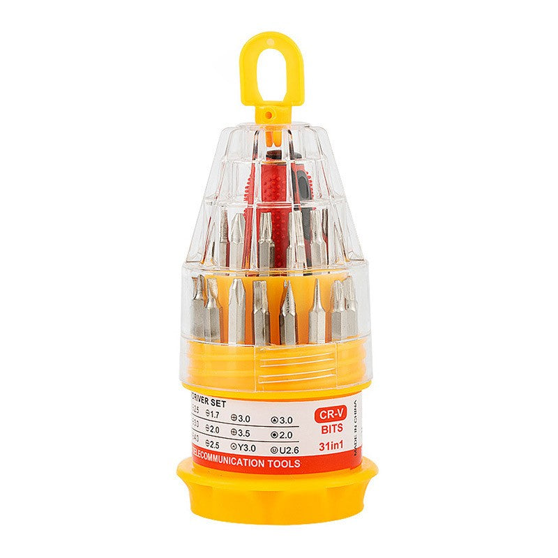 Set de Surubelnite 31-in-1 cu Clichet, Flippy, Set de Uz Casnic pentru Repararea Electronicelor Mici, Maner durabil