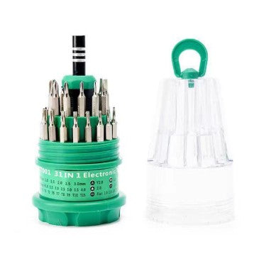 Set de Surubelnite 31-in-1 cu Clichet, Flippy, Set de Uz Casnic pentru Repararea Electronicelor Mici, Maner durabil