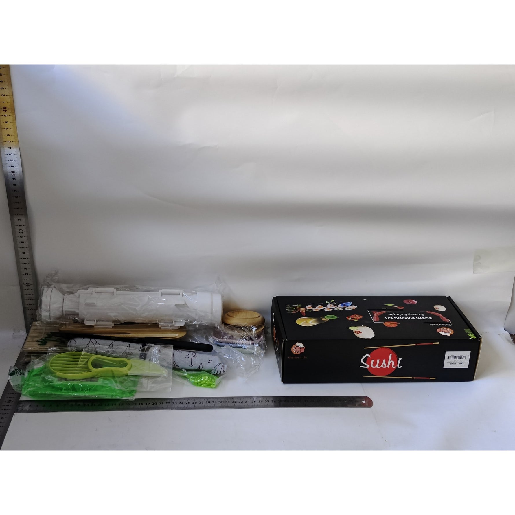 Set Ustensile pentru Sushi, Flippy, Set din 31 Accesorii pentru Sushi, Set pentru Sushi HOME MADE, Cutit Inclus, Forme,