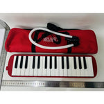 Muzicuta Melodica 32 Clape, Flippy, din ABS, pentru Incepatori, 45 x 13 x 7 cm, Include Husa si Suflator, Rosu