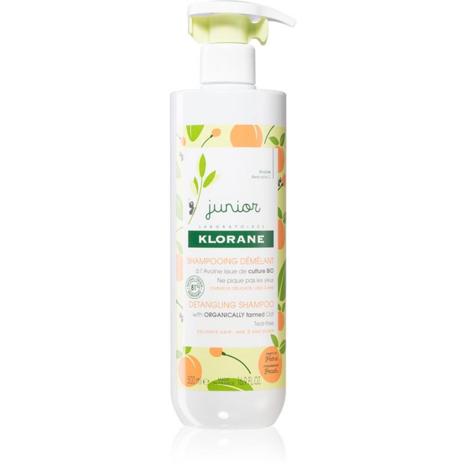 Klorane, Junior, Miere de acacia, Șampon pentru păr, Descurcare, 500 ml