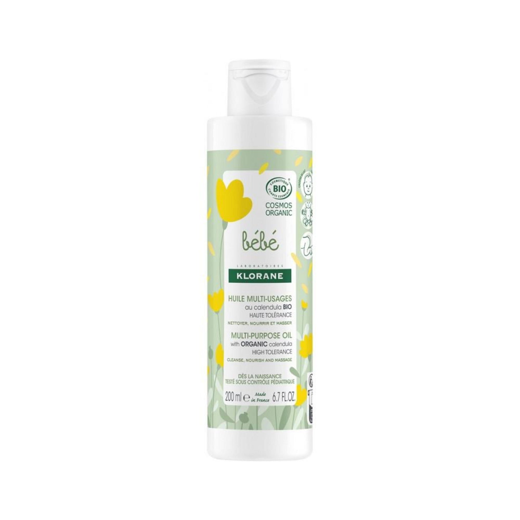 Klorane, Baby, Natural, Hrănește, Dimineață, Ulei, Corp, 200 ml