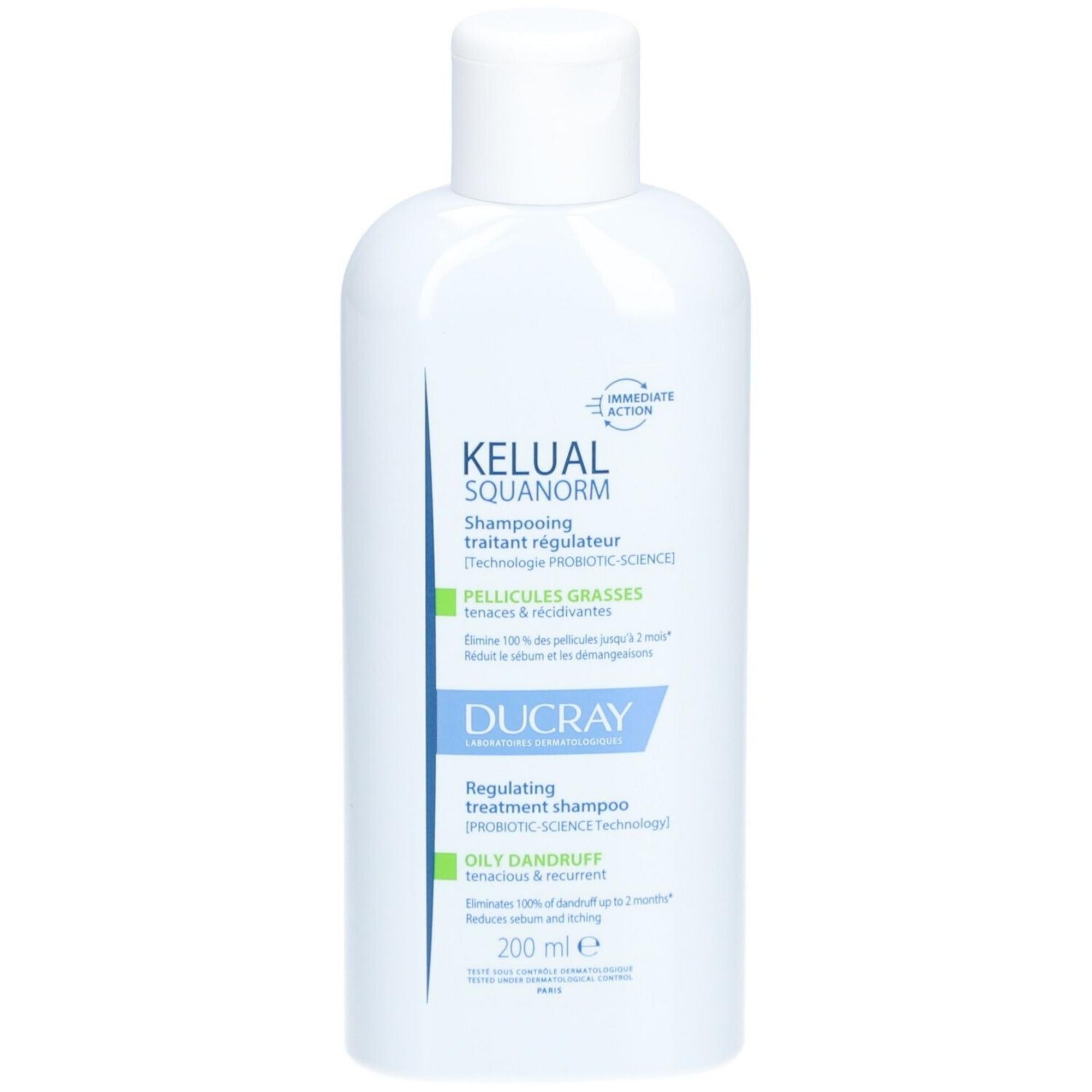 Ducray, Kelual Squanorm, Șampon pentru tratamentul părului, Antimătreață și controlul sebumului, For Scalp With Oily Dandruf, 200 ml