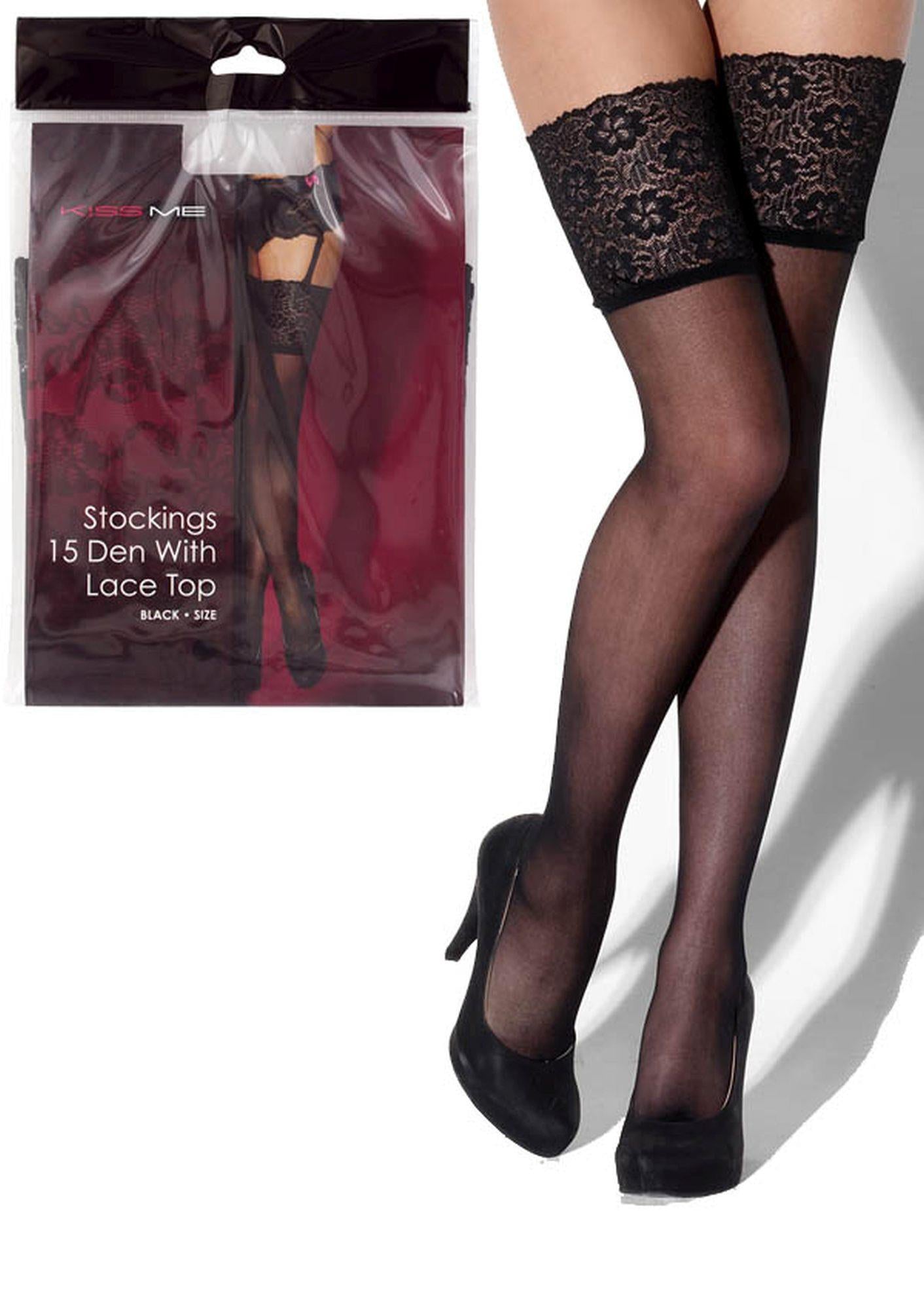 Ciorapi erotici Kiss Me negri L/XL