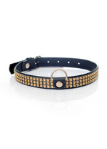 Colier Fetish Seria B cu cristale, auriu, 2 cm