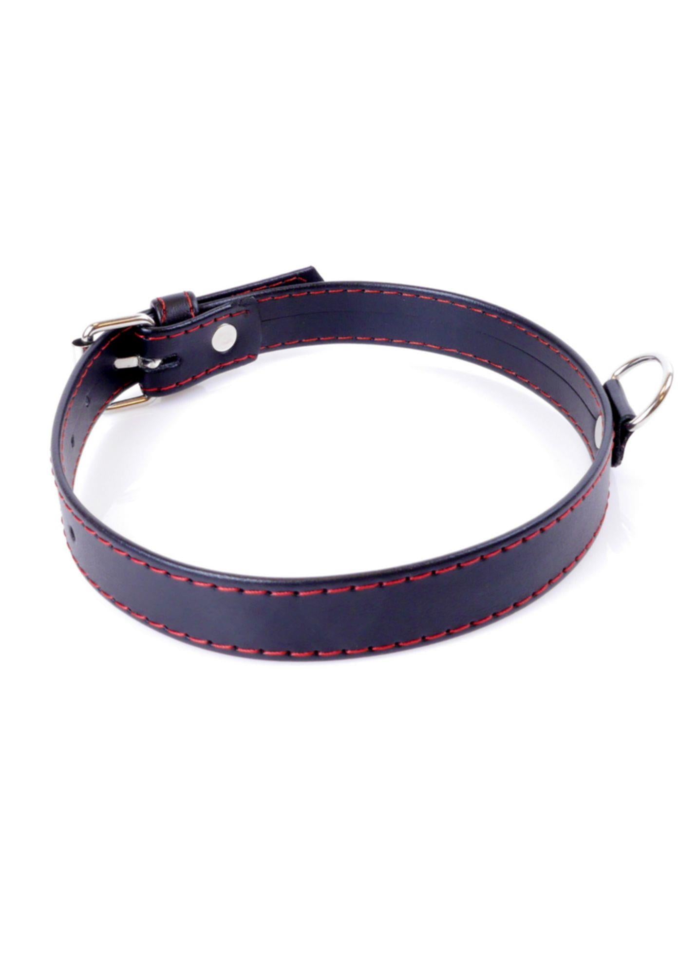 Zgarda BDSM Fetish seria B cu linie roșie 2 cm