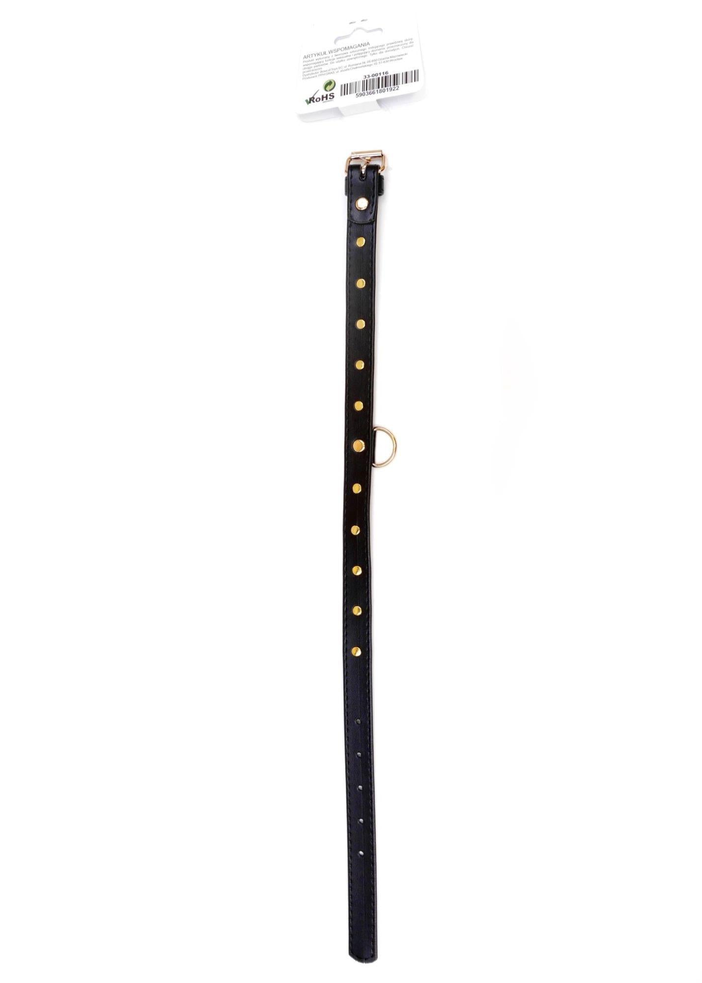 Colier Fetish Seria B cu cristale, auriu, 2 cm
