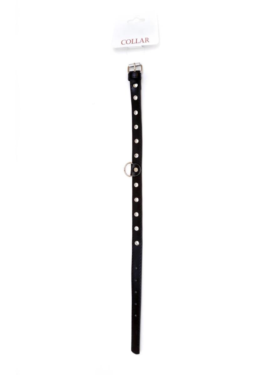 Zgardă cu cristale Fetish seria B din argint, reglabilă, 2 cm