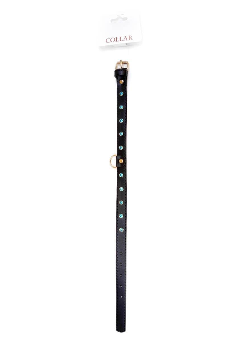 Colier Fetish B Series cu cristale turcoaz 2 cm
