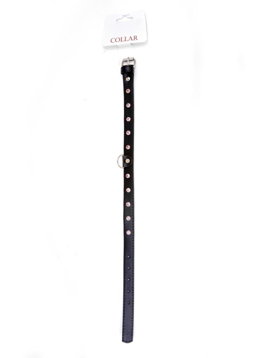 Guler Fetish Seria B cu cristale roz 2 cm
