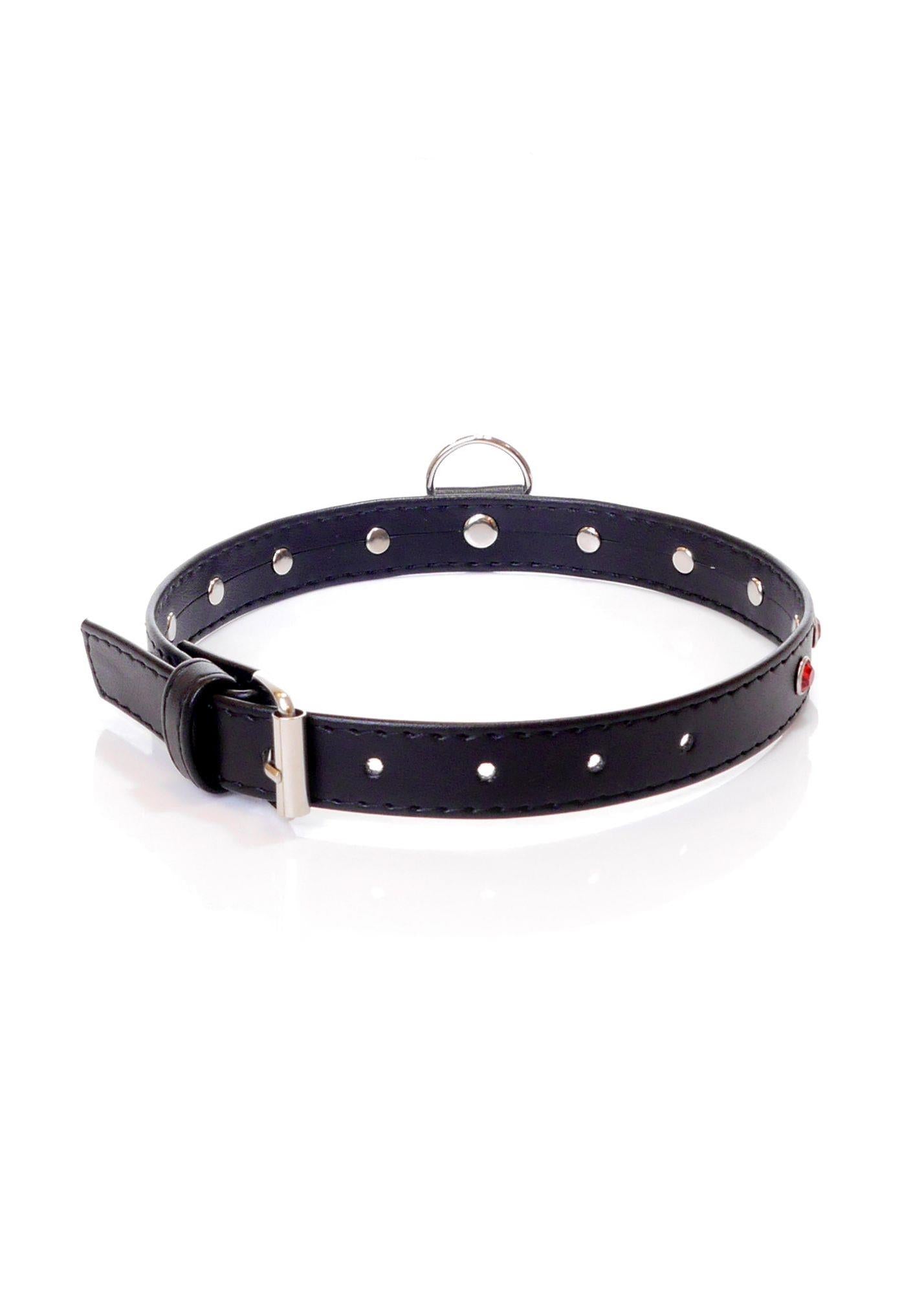 Colier Fetish B Series cu cristale roșii 2 cm