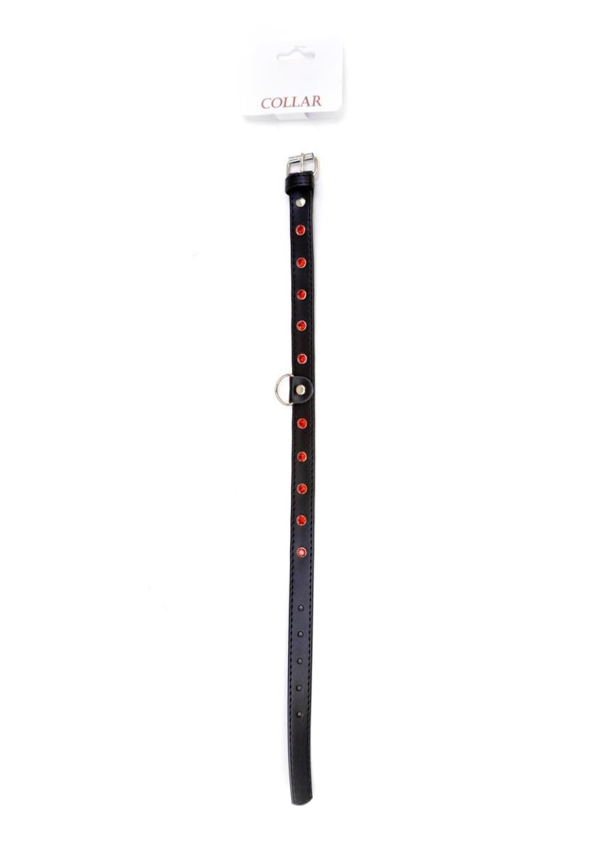 Colier Fetish B Series cu cristale roșii 2 cm