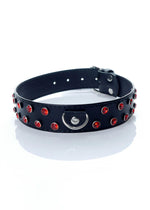Guler Fetish B Series cu cristale roșii, reglabil, 3 cm