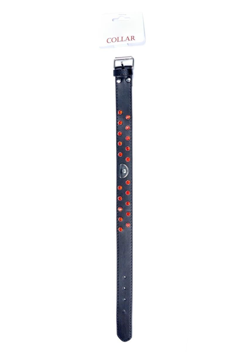 Guler Fetish B Series cu cristale roșii, reglabil, 3 cm