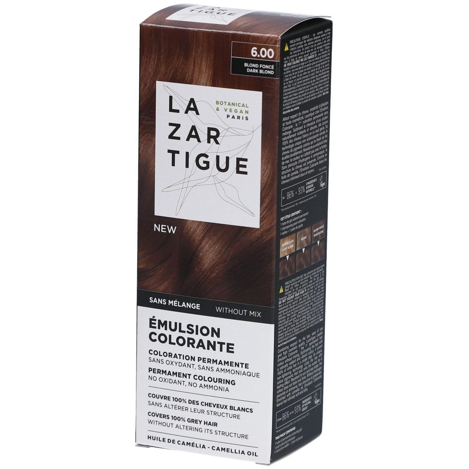 Lazartigue, Emulsion Colorante, Vopsea permanentă de păr, 6.00 Dark Blond, 60 ml