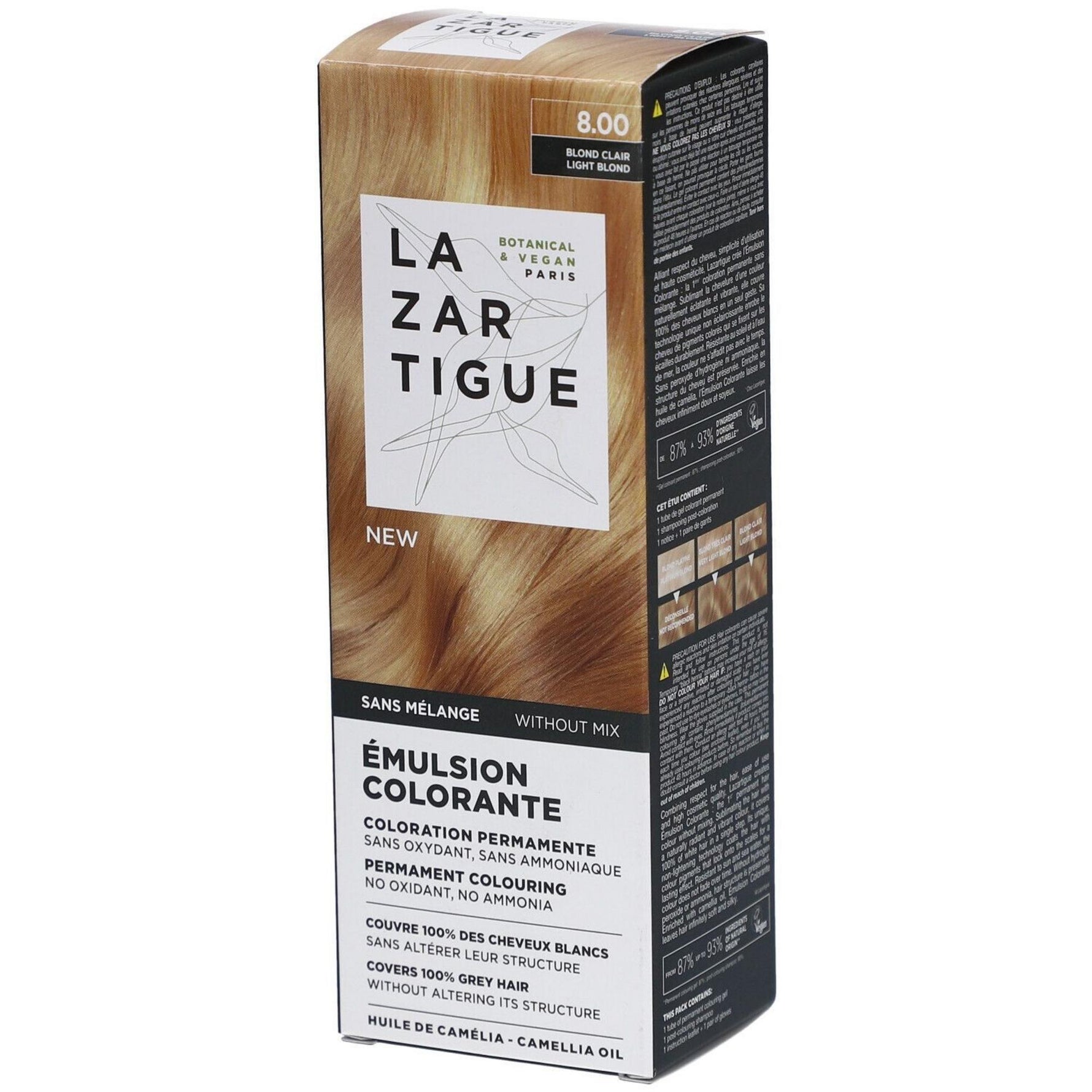 Lazartigue, La Couleur Absolue, Vopsea permanentă de păr, 8.00 Light Blond, 60 ml