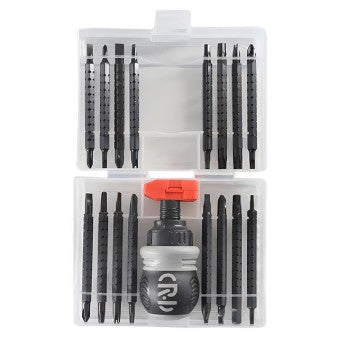 Set de Surubelnite 34-in-1 cu Clichet, Flippy, Set de Uz Casnic pentru Repararea Electronicelor Mici, Maner durabil, 12