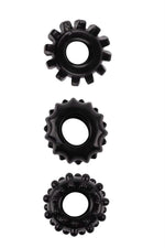 Inele pentru penis TPE Dream Toys, set de 3, negre, All Time Favorites