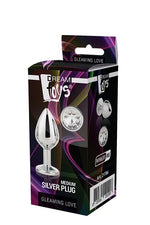 Plug anal din aluminiu Gleaming Love, argintiu, mediu