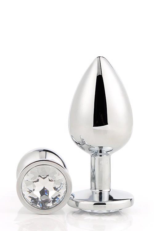 Plug anal din aluminiu Gleaming Love, argintiu, mediu