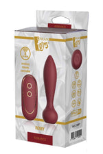 Plug anal vibrant din silicon, culoare vișinie, cu telecomandă USB, Romance Romy