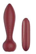 Plug anal vibrant din silicon, culoare vișinie, cu telecomandă USB, Romance Romy