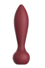 Plug anal vibrant din silicon, culoare vișinie, cu telecomandă USB, Romance Romy