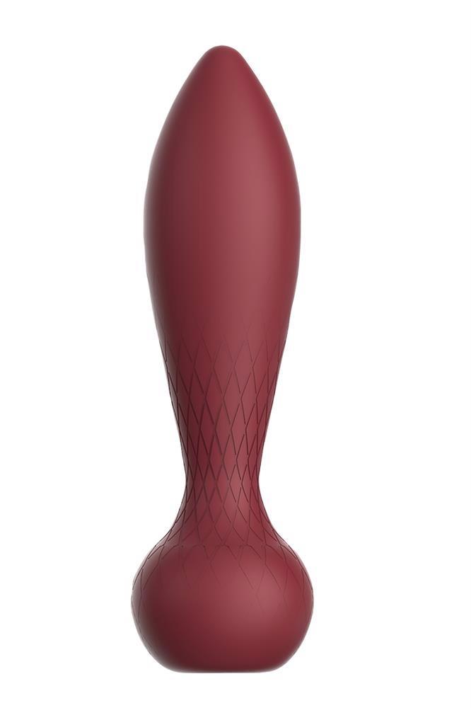 Plug anal vibrant din silicon, culoare vișinie, cu telecomandă USB, Romance Romy