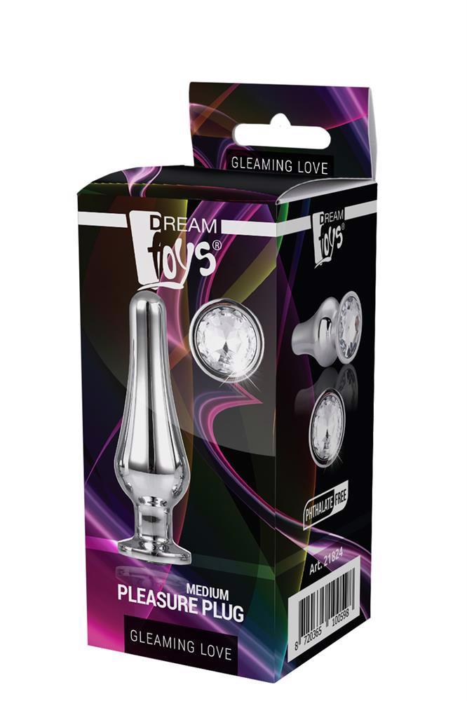 Plug anal Gleaming Love din aluminiu argintiu 11 cm