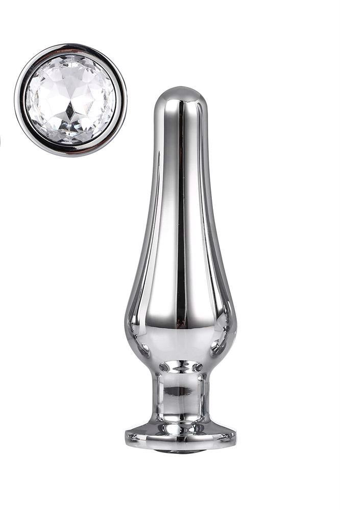 Plug anal Gleaming Love din aluminiu argintiu 11 cm