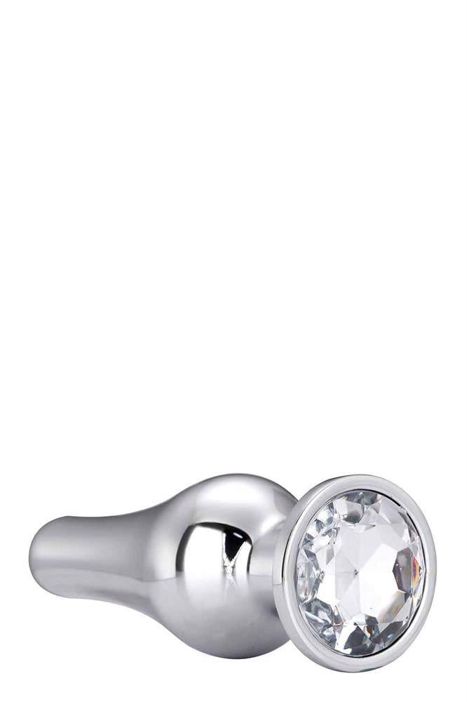 Plug anal Gleaming Love din aluminiu argintiu 11 cm