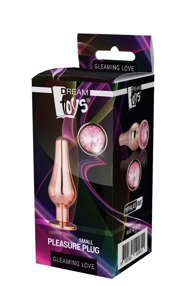 Plug de plăcere GLEAMING LOVE din aur roz