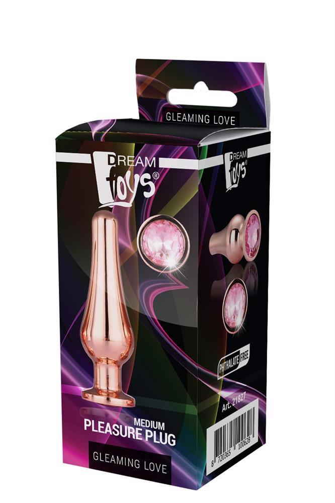 Plug de plăcere GLEAMING LOVE din aur roz, mărimea M