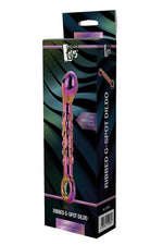 Dildo Dream Toys Glamour din sticlă cu nervuri 18 cm
