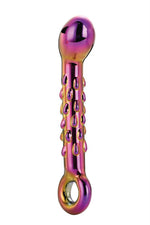 Dildo Dream Toys Glamour din sticlă cu nervuri 18 cm