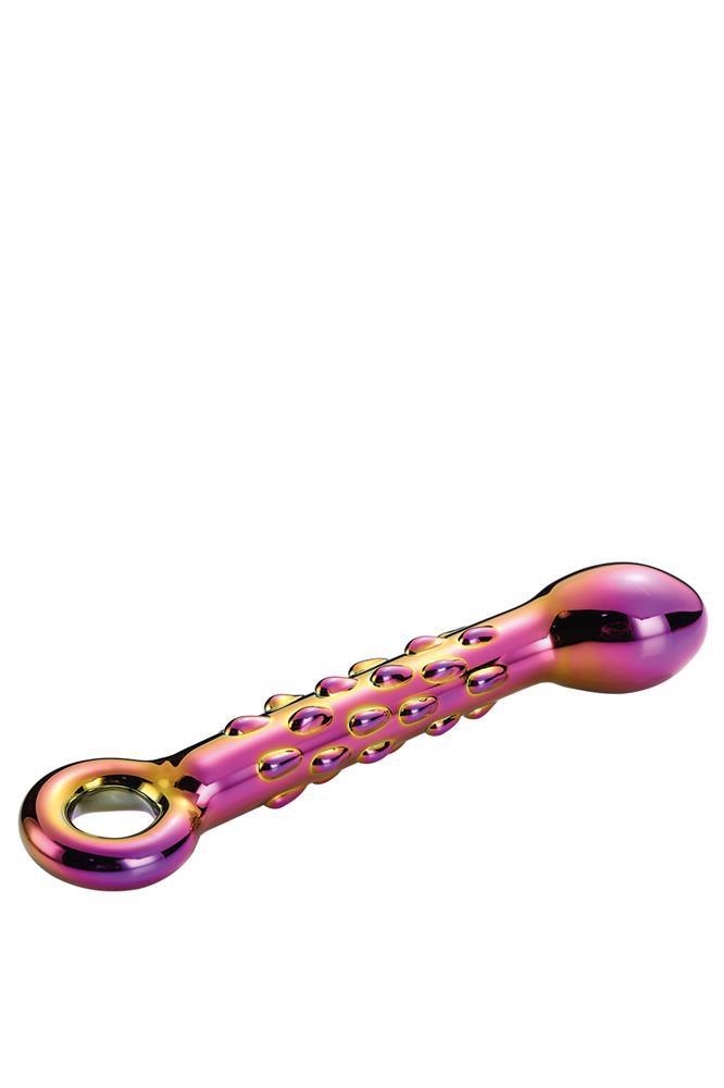 Dildo Dream Toys Glamour din sticlă cu nervuri 18 cm