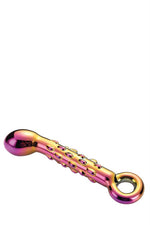 Dildo Dream Toys Glamour din sticlă cu nervuri 18 cm
