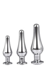 Set de dopuri anale din aluminiu argintiu Gleaming Love cu bijuterie
