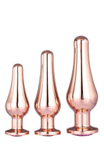 Set de dopuri anale din aluminiu, auriu-roșu, strălucitoare, Love