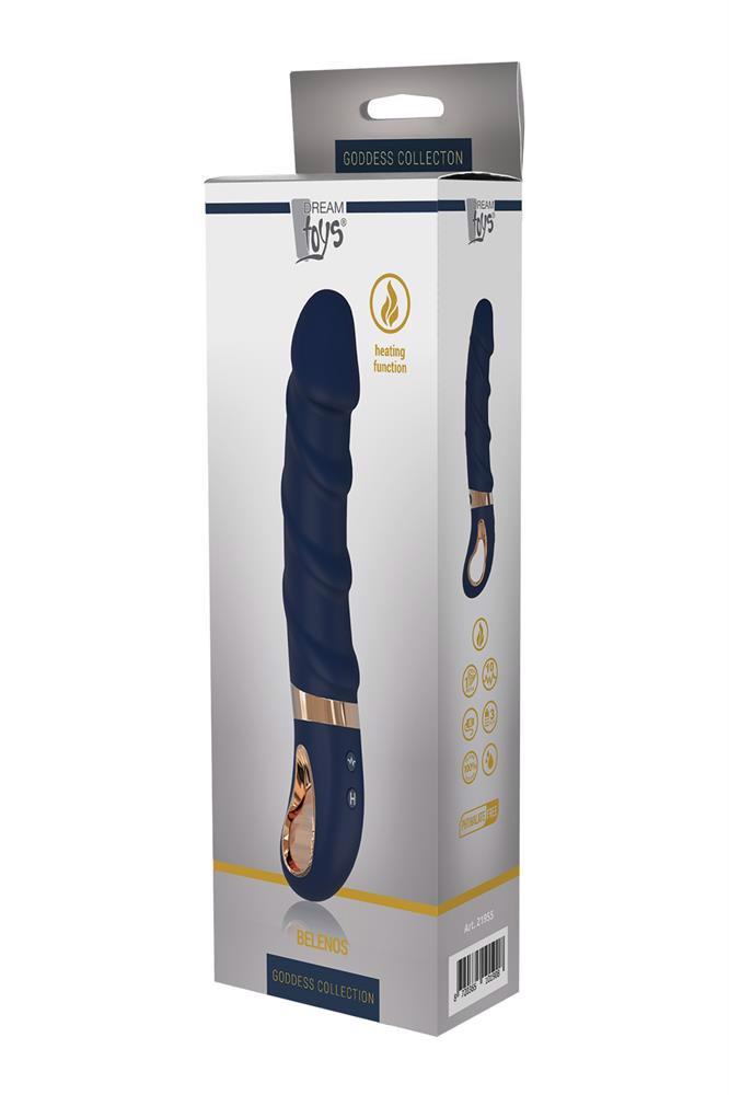 Vibrator Goddess Collection Belenos pentru punctul G, albastru, USB, 23 cm