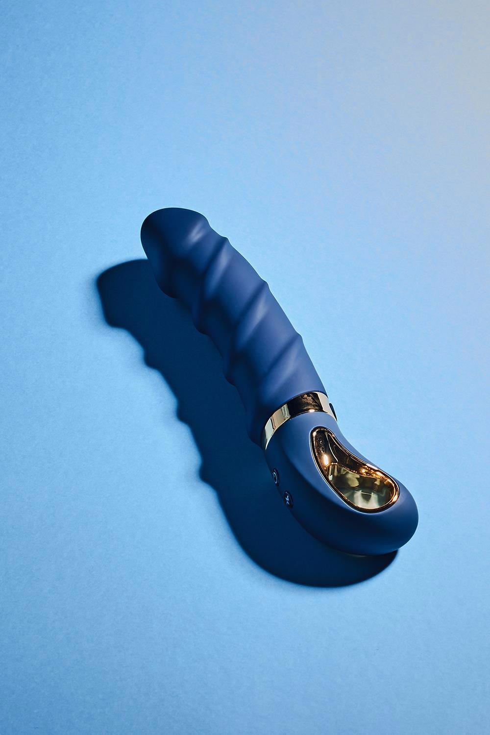 Vibrator Goddess Collection Belenos pentru punctul G, albastru, USB, 23 cm