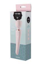 Vivre Nana, baghetă de masaj USB roz din silicon, 18 cm