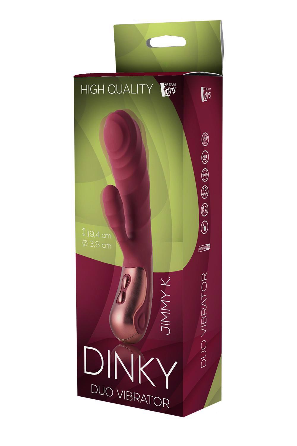 Vibrator USB Iepuraș Dinky Duo Jimmy K din silicon 19 cm