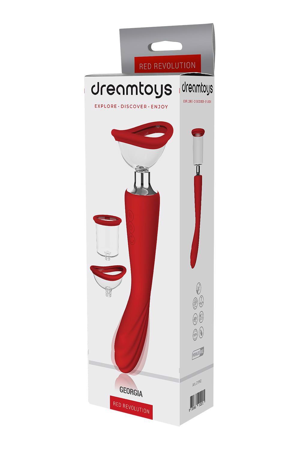 Pompă de aspirație Dream Toys Red Revolution Georgia cu vibrator