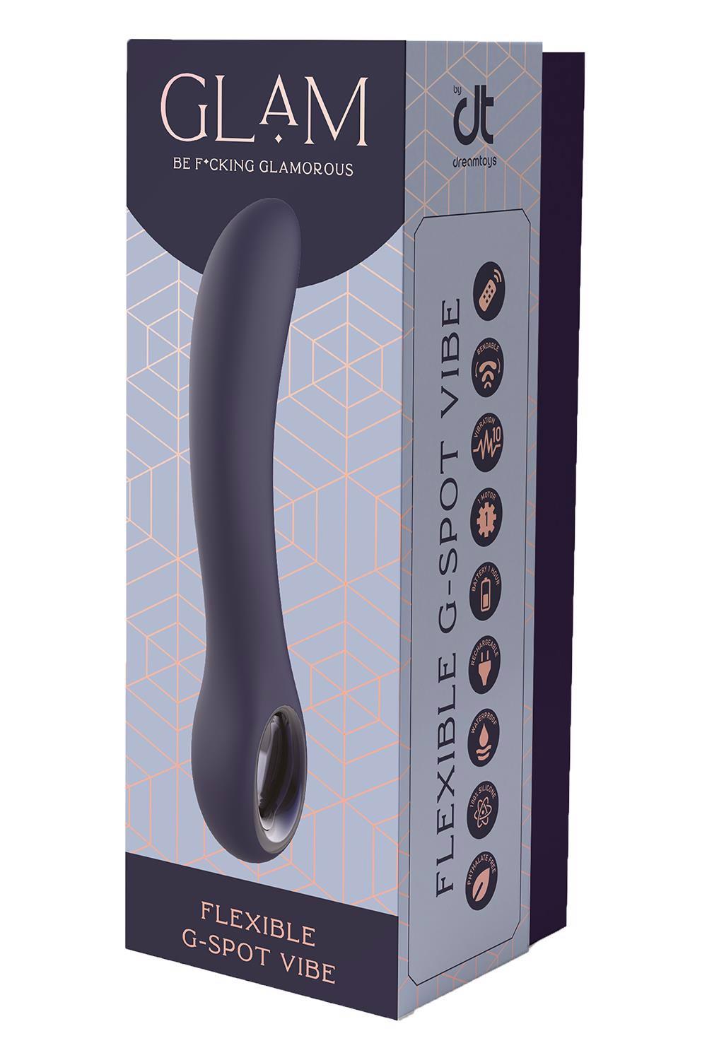 Vibrator Glam Dream Toys din silicon pentru punctul G, 22 cm, USB