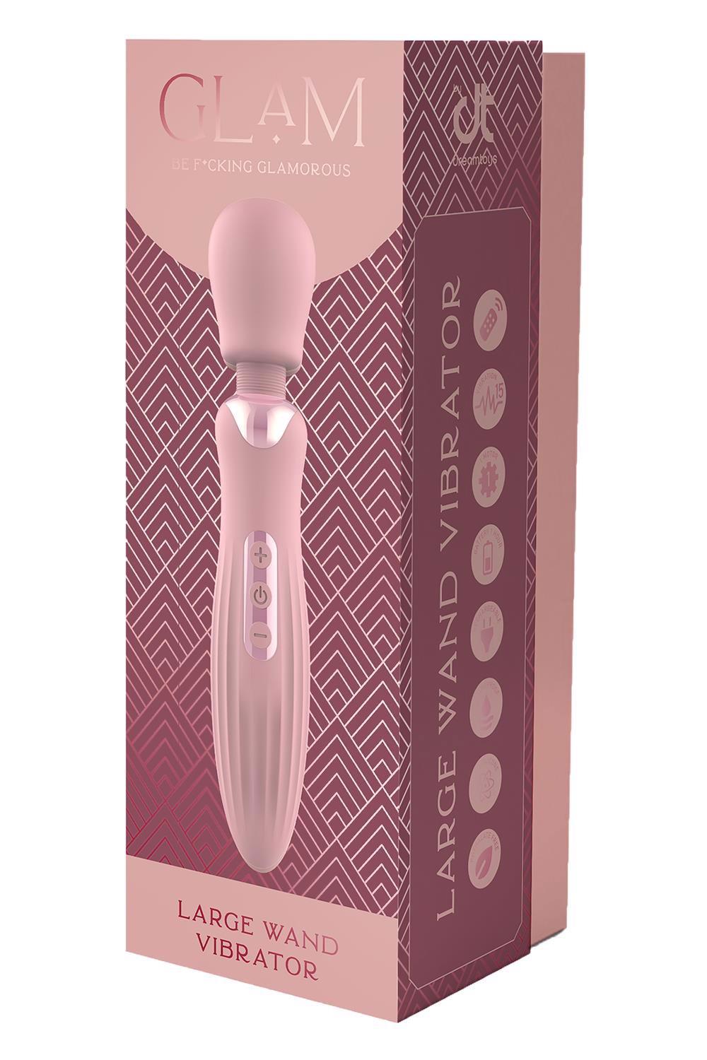 Vibrator USB mare din silicon Glam, 24 cm
